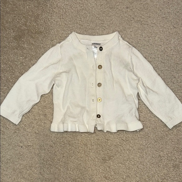 Carters White Button-Up Cardigan size 3 months - Picture 1 of 1